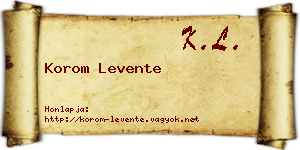 Korom Levente névjegykártya