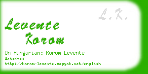 levente korom business card